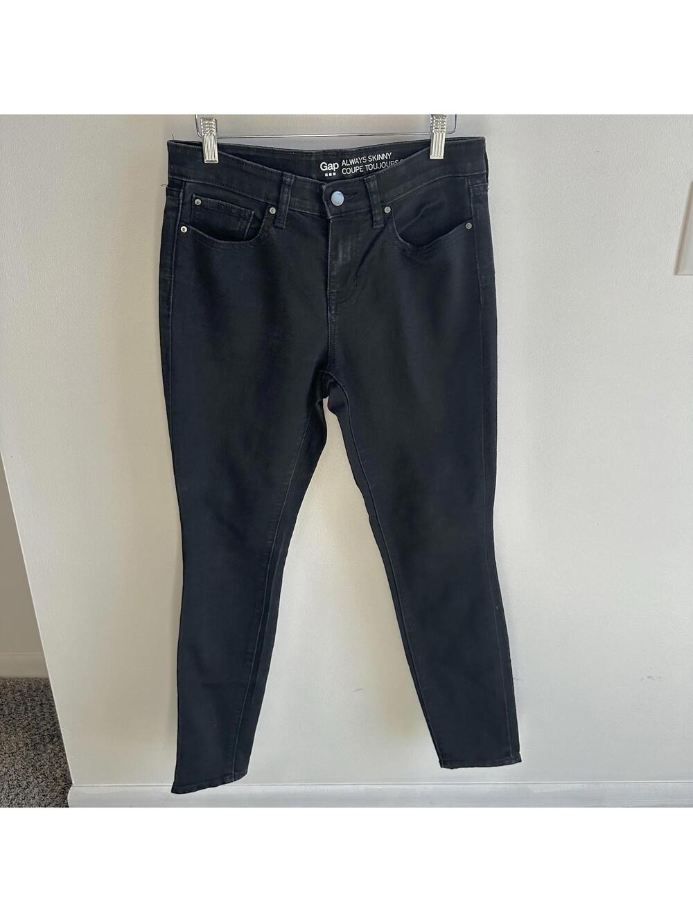 Gap Always Skinny Womens Denim Black Jeans Size 4 Waist 27 Inch Pre Owned